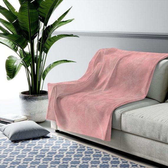 Soft Pink Palm Trees Velveteen Blanket - 3 Available Sizes and Supersoft and Plush for your Bedroom, Living, Dorm, Apartment or Home