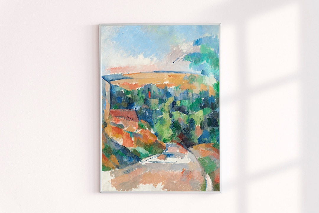 Paul Cezanne Painting Print, Bend in the Road Painting Print, Landscape ...