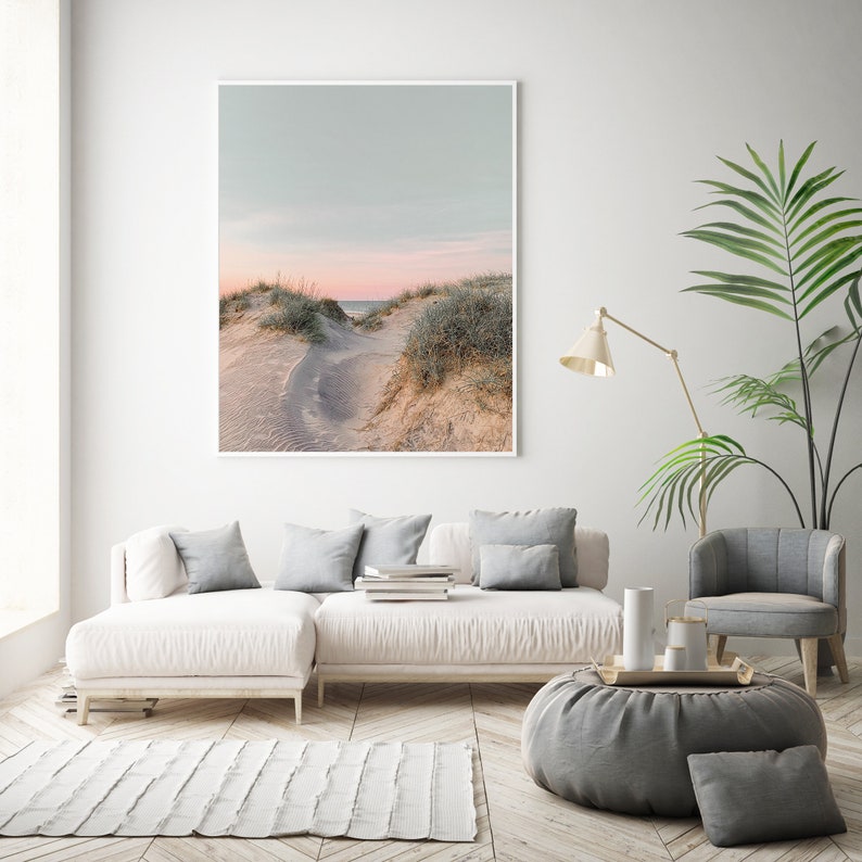 Beach Sand Dunes Grass Wall Art Print Coastal Photograph, Modern Coast Decor Art Prints Photography, Beach House Wall Art image 5
