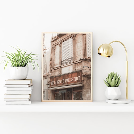 French Bakery Wall Art Photography Print, Paris Travel Images, France Boulangerie Patisserie, Modern Wall Decor Old Stone Architecture Photo