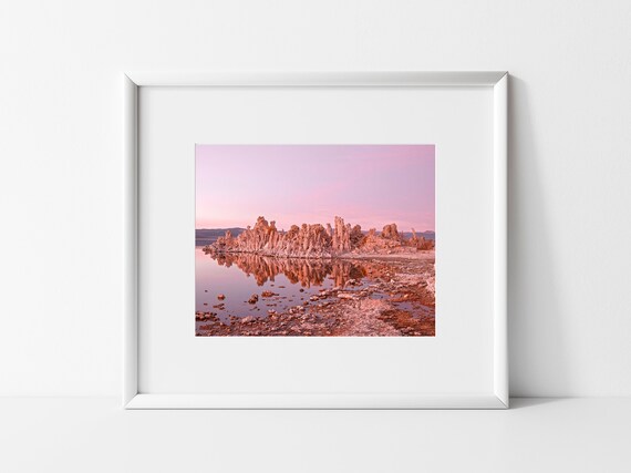 Pink Sky Mono Lake Art Photography Print, California Pastel Tones Photography, Modern Wall Decor, Minimalist Photography Prints, Gifts