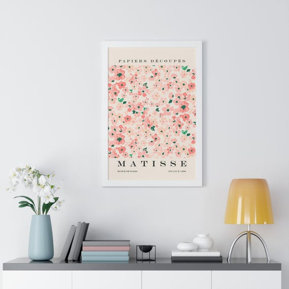 Framed Matisse Art, Flower Poster, Matisse Flower Market Prints in a Frame, Matisse Cut Out, Matisse Print, Papiers Decoupes, Matise Floral