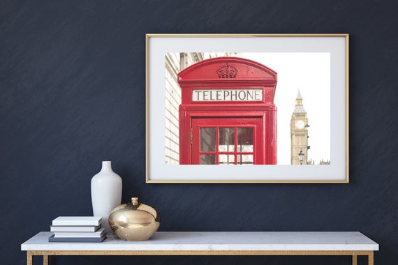London Big Ben Travel Photography Prints, Modern Wall Decor Prints, Red Telephone United Kingdom Pictures, Dreamy London Series