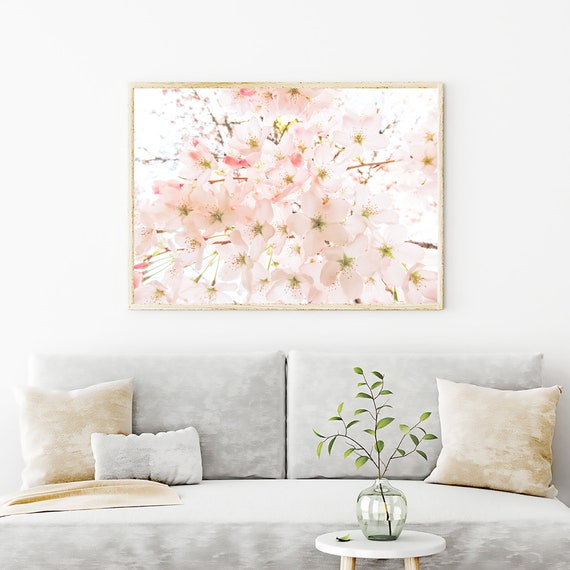 Botanical Spring Cherry Blossoms Print, Modern Decor Archival Wall Art, Landscape or Portrait Orientation, Photography Gallery Florals