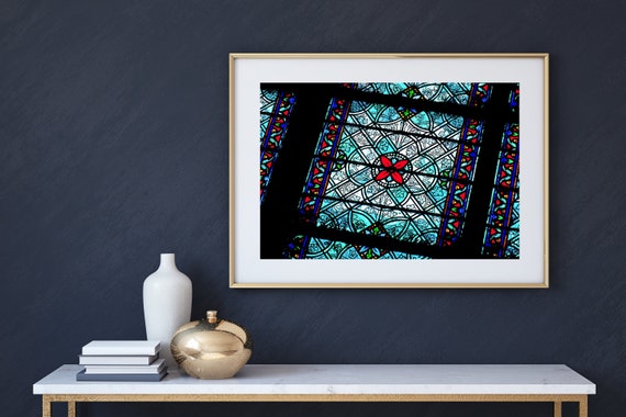 Notre Dame Paris Archival Photography Graphic Arts Print, Paris France Notre Dame Stained Glass Photographic Art Prints