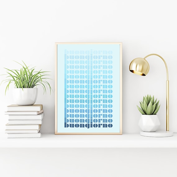 Graphic Glam Wall Art, Italy Prints, Buongiorno Words Graphics, Italian Words Wall Decor, Italy Art Prints, Modern Europe Style Home Decor