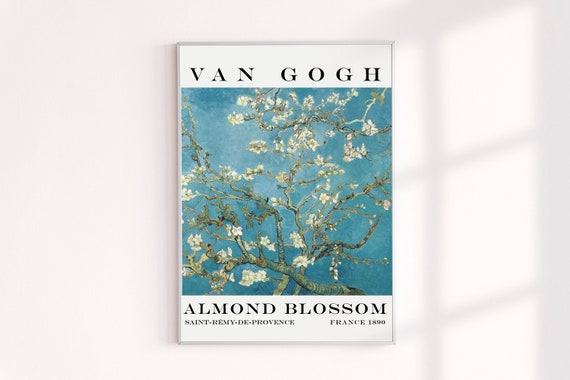 Van Gogh Wall Art, Vincent Van Gogh Floral Art Print, Van Gogh Almond Blossom 1890, VanGogh Flowers Painting Exhibition Poster Prints, Gifts