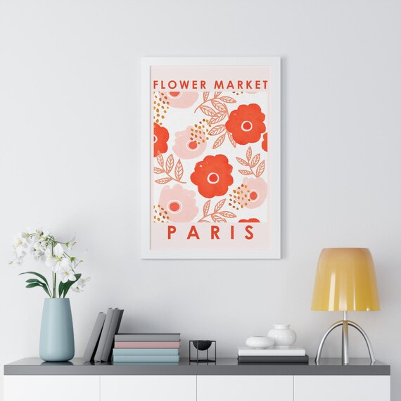 Framed Paris Flower Market Print, Paris Floral Art, Paris Travel Prints, Frame Photo Print, French Modern Wall Decor, Paris Flower Market