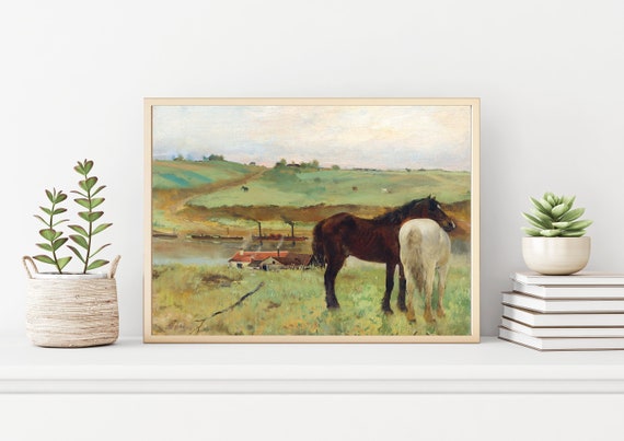 Degas Wall Decor, Horses in a Meadow Archival Art Print, Classic Painting Wall Art, Edgar Degas Painting, Giclee Prints, Gifts