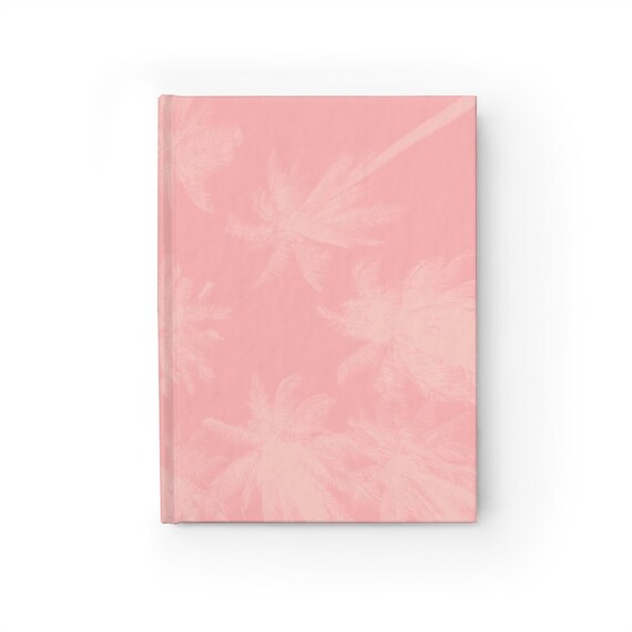 Pink Palm Trees Journal Notebook with Personalization Option - Choose from Lined or Blank Pages for Diary, Sketches, Doodles and Class Notes