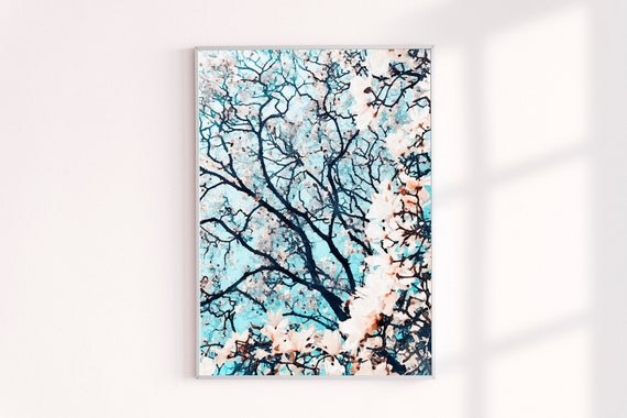 Magnolia Blossoms Tree Painting, Flower Wall Art, Original Painting, Contemporary Landscape Art Painting on Canvas Modern Wall Decor