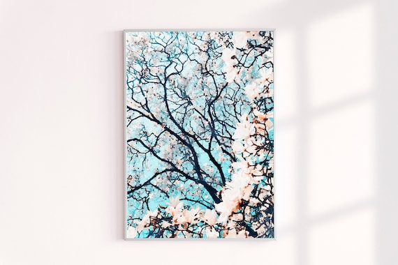 Magnolia Blossoms Tree Painting, Flower Wall Art, Original Painting, Contemporary Landscape Art Painting on Canvas Modern Wall Decor