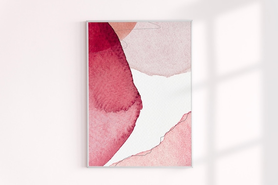 Abstract Soft Watercolor Wall Art, Boho Mid Century Posters, Gallery Wall Set, Midcentury Decor Art Prints, Boho Chic Fine Art Print