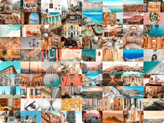 100 Italian Dream Wall Collage Kit Photos Boujee Italy Aesthetic VSCO Decor, 30 60 or 100 Italy Pic Collage Photo Prints Tezza Wall Decor