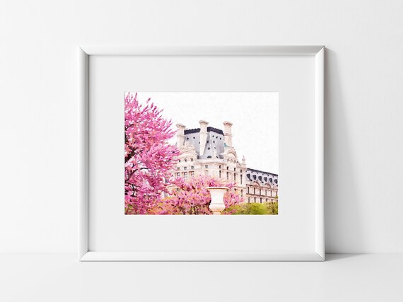 Paris Print, Spring in Paris Wall Art Painting Print, Tuileries Garden Decor Prints, Paris Photography, Paris Gardens Watercolor Painting