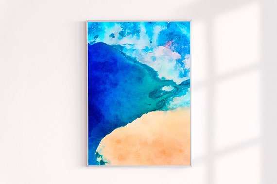 Abstract Painting, Baja California Abstract Painting Art Archival Print, Watercolor Art, Gifts, Coastal Wall Decor, Mexico Beach House Print