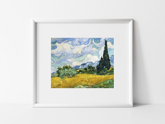 Vincent Van Gogh Wall Art Print, Wheat Field with Cypresses 1889 Print, Impressionist Art Prints, Van Gogh Gifts, Art Home Decor, Art Gifts