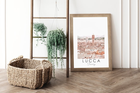 Tuscany Lucca Italy Wall Art Poster Print, Rooftops Photography Large Archival Posters, Italian Home Decor Art, Adriatic Coastal Prints