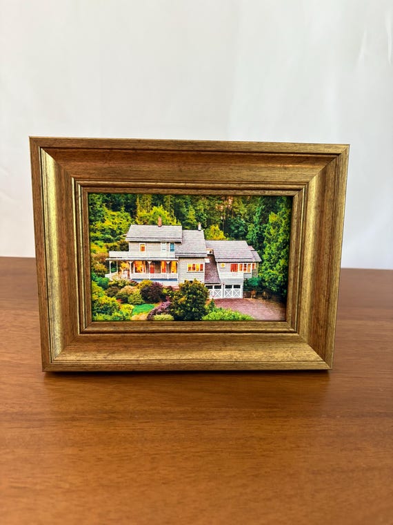 Framed Handpainted Miniature Custom Home Portrait Original Painting Personalized House Art Realtor Closing Gift Housewarming Gift
