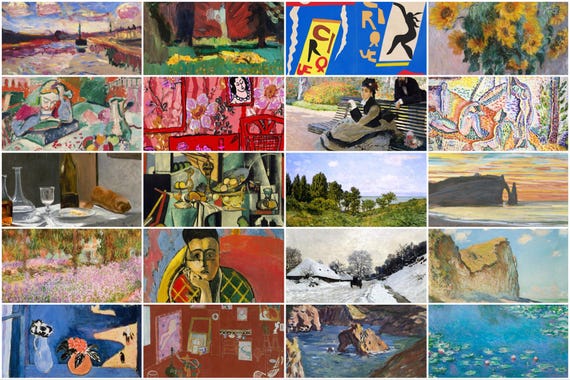 Samsung Frame TV Monet and Matisse Set of 50, Monet Matisse Art Set for Frame TV, Frame TV Summer Art Monet and Matisse