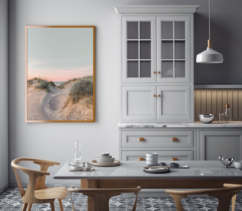 Beach Sand Dunes Grass Wall Art Print Coastal Photograph, Modern Coast Decor Art Prints Photography, Beach House Wall Art image 2