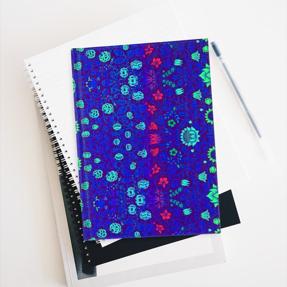 Journal Notebook Diary Featuring William Morris Remastered Violet Print - Choose from Lined or Blank Pages for your Travel Sketches