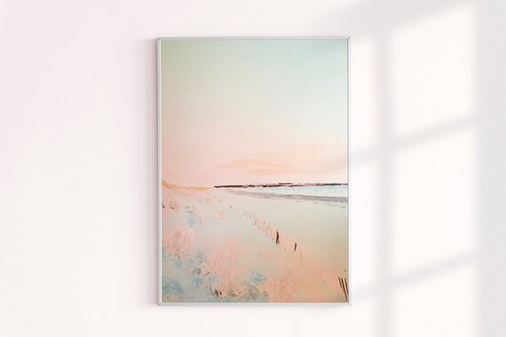 Hand Painted Beach Landscape Painting Contemporary Abstract Art Painting on Canvas Modern Wall Decor Ocean Sunset Sunrise Water Sand Dunes