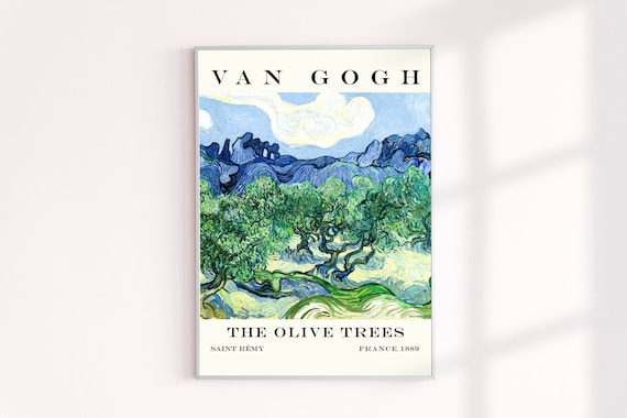 Van Gogh Print, Vincent Van Gogh Art Exhibition Poster, Van Gogh The Olive Trees 1889, VanGogh Landscape Painting Prints, Art Gifts