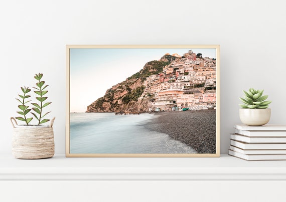 Positano Beach Wall Art Print Photograph Amalfi Coast, Italy Dawn Travel Photography Modern Decor Prints, Beach Photography Coastal Print