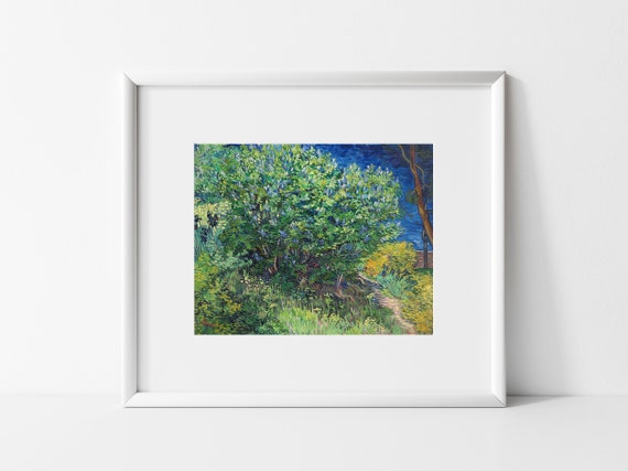 Van Gogh Painting, Vincent Van Gogh Art Print, Van Gogh Lilac Bush 1889, Vincent VanGogh Painting Giclee Prints, Landscape Painting, Gifts