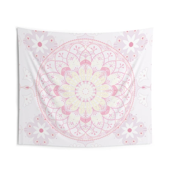 Soft Pink Yellow Mandala Velveteen Blanket - 3 Available Sizes and Supersoft and Plush for your Bedroom, Living, Dorm, Apartment or Home