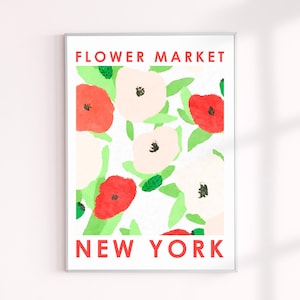 Flower Market Prints, New York Poster, NYC Floral Market Wall Decor Prints, Floral Wall Decor Art Print, New York Poster, Flower Markets