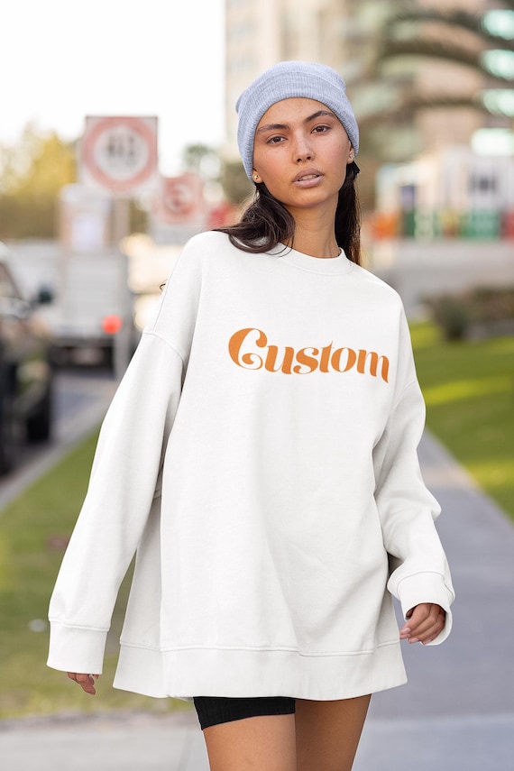 Custom Sweatshirt,  Personalized Print Oversized Heavyblend Premium Sweatshirt, Custom Women's Longsleeve Sweater, Custom Gift for Her