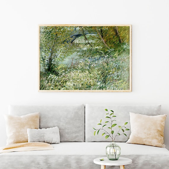 Vincent Van Gogh Art Print, Van Gogh Archival Print, River Bank in Spring, Poster Wall Decor, Vincent VanGogh Painting Giclee Prints, Gifts