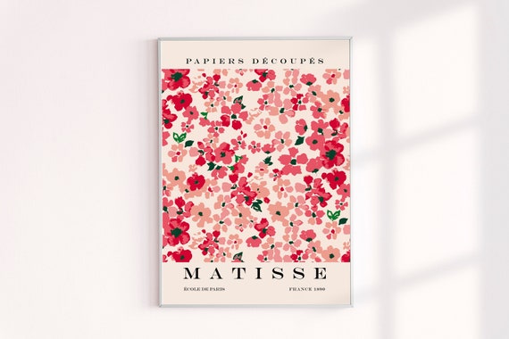 Matisse Flower Poster, Matisse Flower Market Prints, Matisse Cut Out, Matisse Red Flowers, Matisse Print, Papiers Decoupes Matisse, Matise