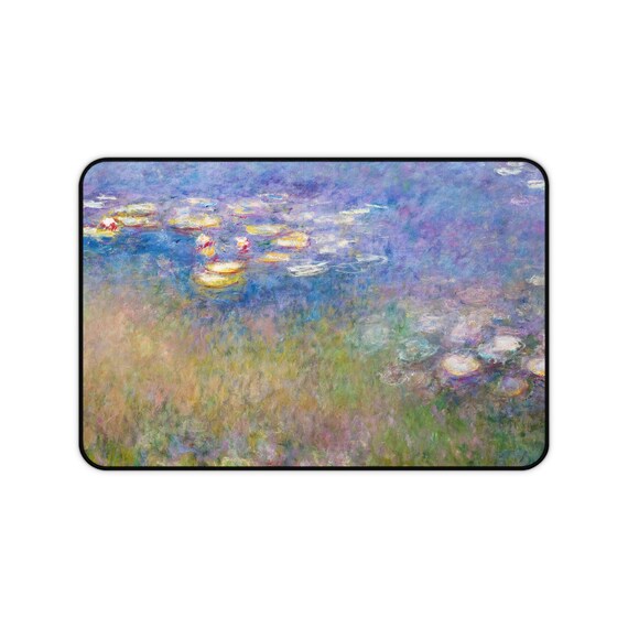Desk Mat Pad Monet Waterlilies, XL Mousepad with Multifunctional Uses Features for Organized Office or College Dorm Decor