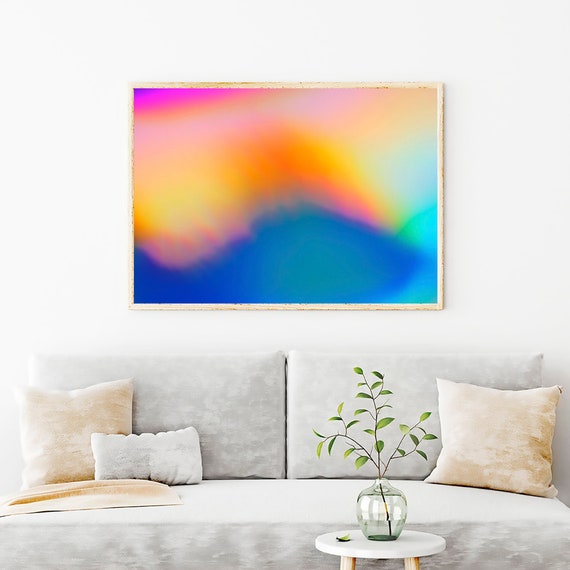 Abstract Painting Print, Blue Orange PinkArt Archival Print, Giclee Art Matte Prints, Abstract Paintings, Contemporary Art Print