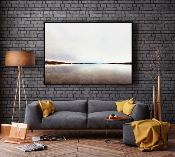 Abstract Landscape Painting, Contemporary Large Format Art Painting on Canvas, Modern Wall Decor, Lake Landscape, Art Gifts