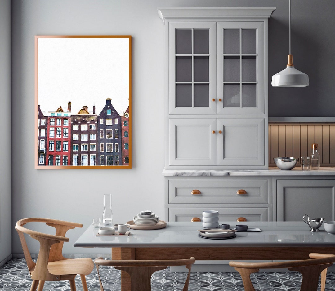 Amsterdam Wall Art, Amsterdam Canal Houses Watercolor Print ...