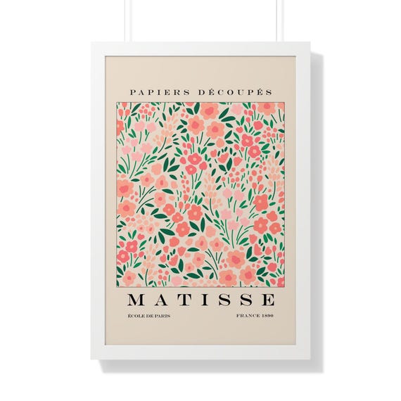 Framed Matisse Flower Poster, Matisse Flower Market Prints in a Frame, Matisse Cut Out, Matisse Print, Papiers Decoupes, Matise Floral