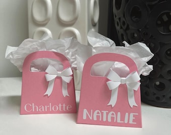 Mini Personalized Favor Bags – Custom Name Gift Bags with Bow