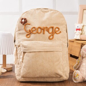 Sac à dos d'école personnalisé pour tout-petits, sac à dos pour enfants, sacs à dos en velours côtelé pour tout-petits, cadeaux d'anniversaire, sac d'école pour enfants, cadeaux de demoiselle d'honneur, cadeaux de Noël