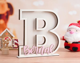 Personalized Letter Piggy Bank|Wooden Coin Bank for Kids|Custom Name Money Box|Back-to-School Gift|Baby Shower Gift|Initial Savings Bank