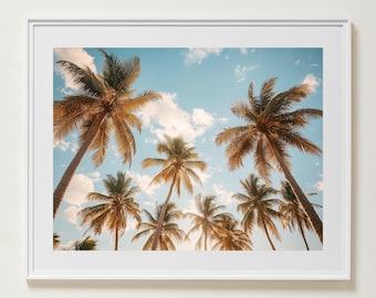 Palm Tree Sunset Print: Tropical Beach Wall Art (Digital Download)