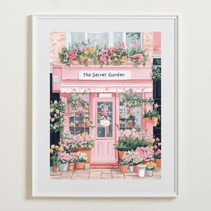 Flower Shop Wandbild, Florist DRUCKBAR, Blumengarten Poster, 1950er Jahre Ästhetische Kunst, Galerie Wandkunst, sofortiger Download, druckbare Wandkunst