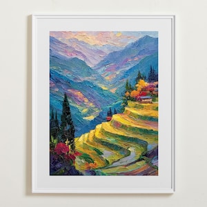 Vibrant Mountains Wall Art, Van Gogh Matisse PRINTABLE,Colorful Wildflowers Poster,Modern Nature Botanical,Gallery Wall Art,Instant Download
