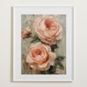 Pink Rose Abstract Wall Art, Muted Pink Botanical PRINTABLE, Floral Poster, Gallery Vintage Wall Art, Instant Download, Printable Wall Art