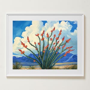 Big Bend National Park Wand Kunst, West Texas DRUCKBARE, Wüstenlandschaft Poster, Wolken über Kaktus, Vintage Galerie Wandkunst, Sofort Download