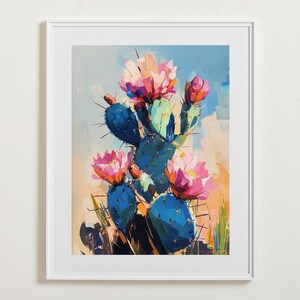 Vintage Kaktus Wandkunst, Van Gogh Matisse DRUCKBAR, bunte Blume Poster, Wüstenpflanze, Berg Druck, Galerie Wandkunst, Sofort Download