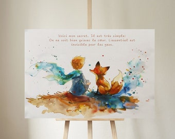 The Little Prince 腕輪 アニマル レア 希少 絵本 希少 5 The Little Prince Watercolor Art Print: Fox Nursery Decor (digital
